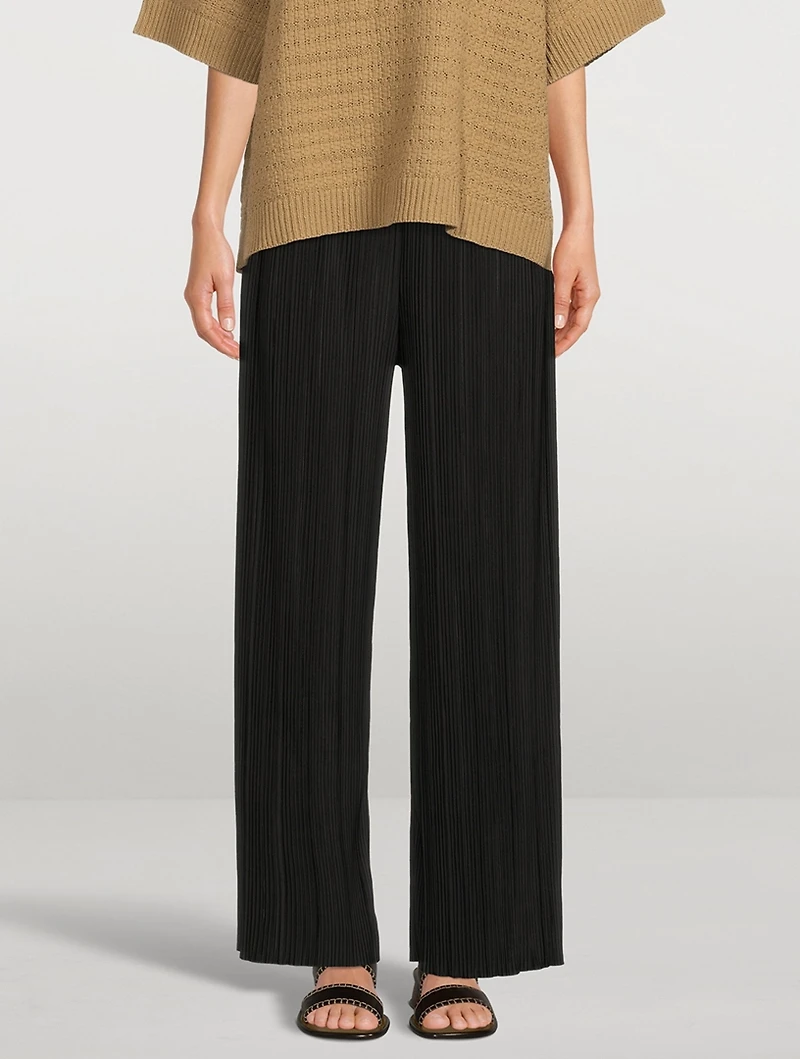 Uma Plissé Wide-Leg Pants