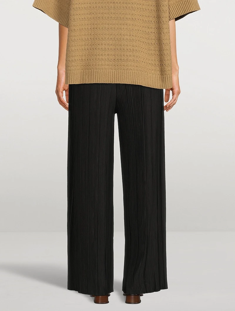 Uma Plissé Wide-Leg Pants