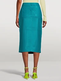 Monica Leather Wrap Skirt