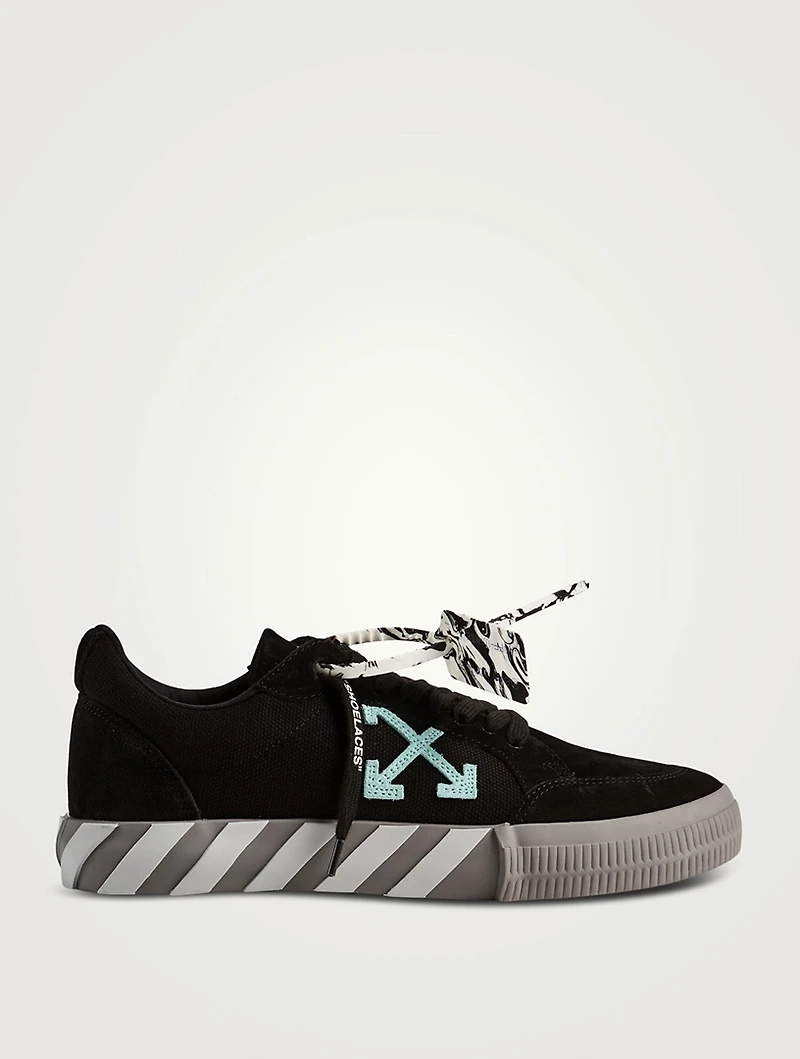 Low Vulcanized Canvas And Suede Sneakers
