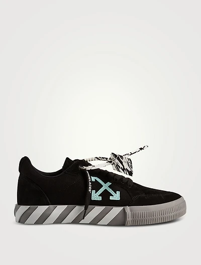 Low Vulcanized Canvas And Suede Sneakers