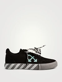 Low Vulcanized Canvas And Suede Sneakers