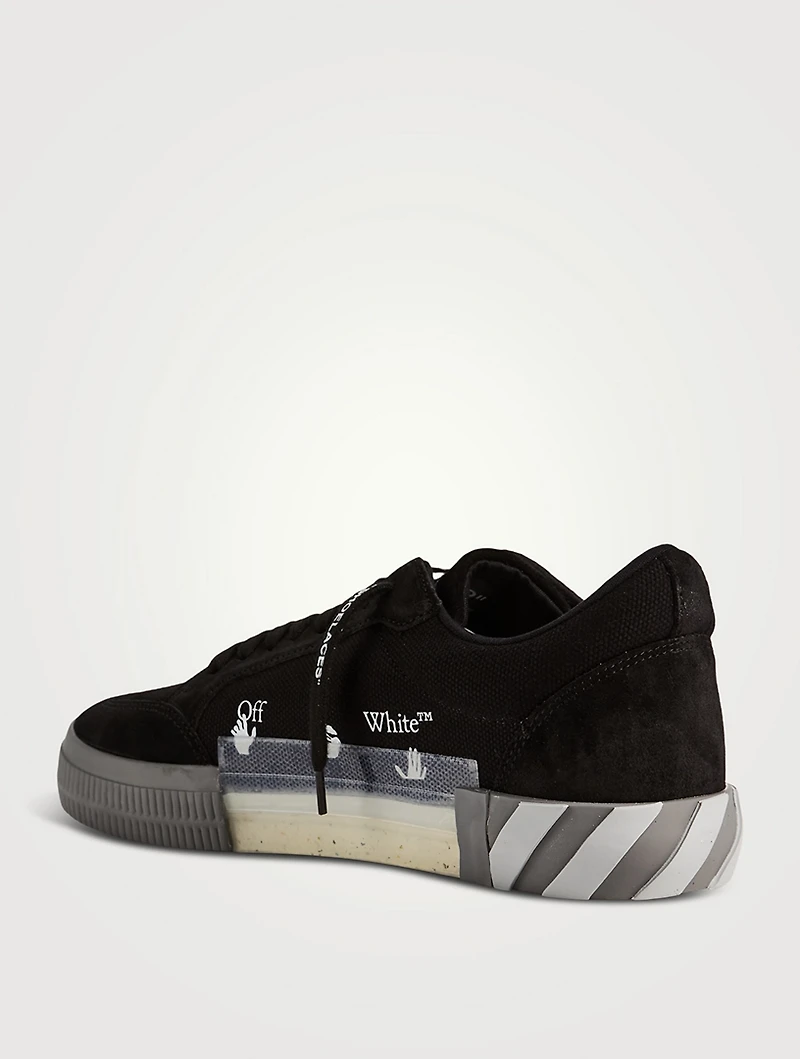 Low Vulcanized Canvas And Suede Sneakers