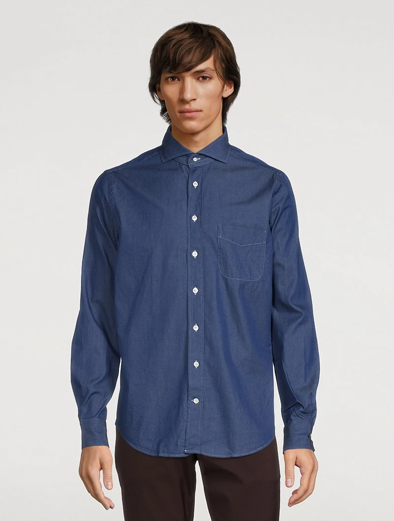 Washed Cotton Denim Shirt
