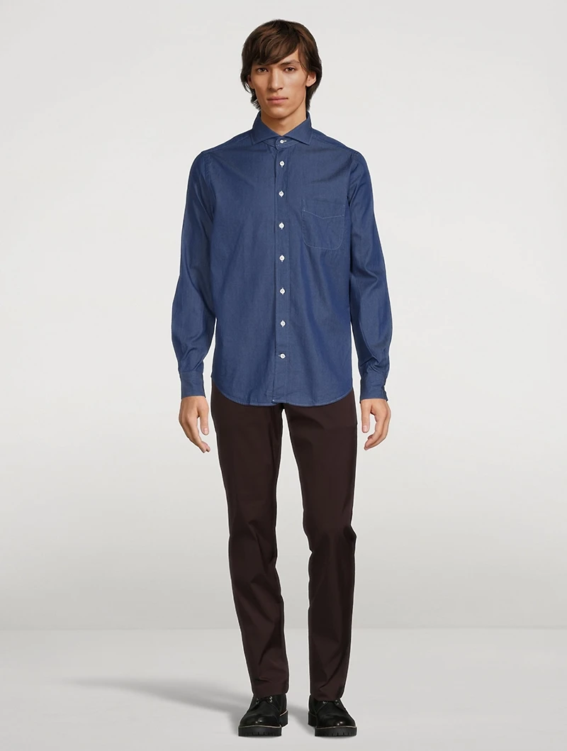 Washed Cotton Denim Shirt