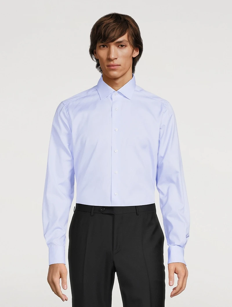 Cotton Dress Shirt Striped Print