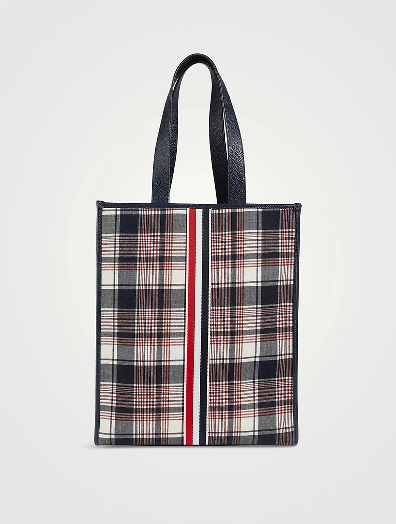 Hairline Madras Check Tote Bag