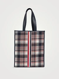 Hairline Madras Check Tote Bag