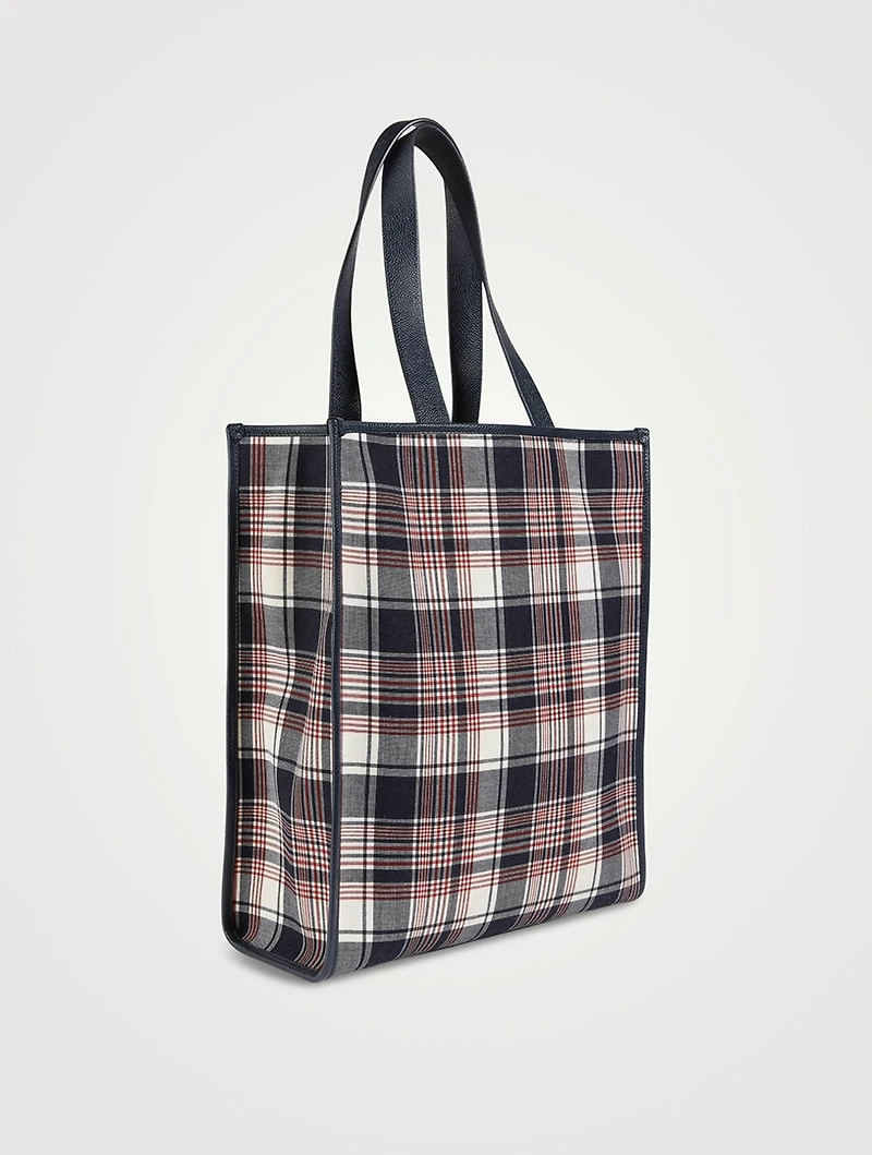 Hairline Madras Check Tote Bag
