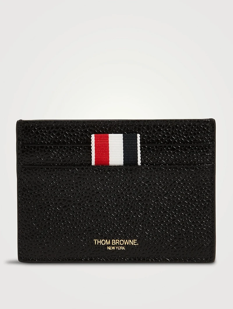 Pebble Grain Leather Debossed 4-Bar Card Case