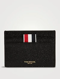 Pebble Grain Leather Debossed 4-Bar Card Case