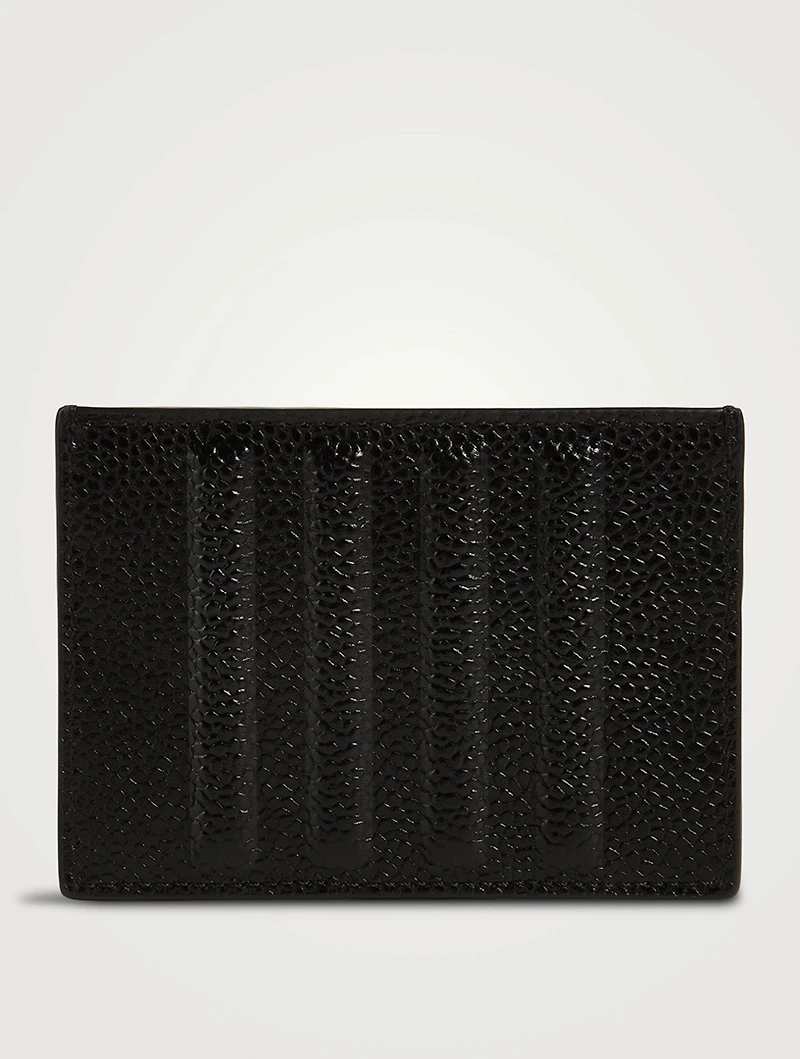 Pebble Grain Leather Debossed 4-Bar Card Case