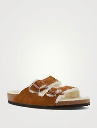 Arizona Suede Leather Shearling Sandals