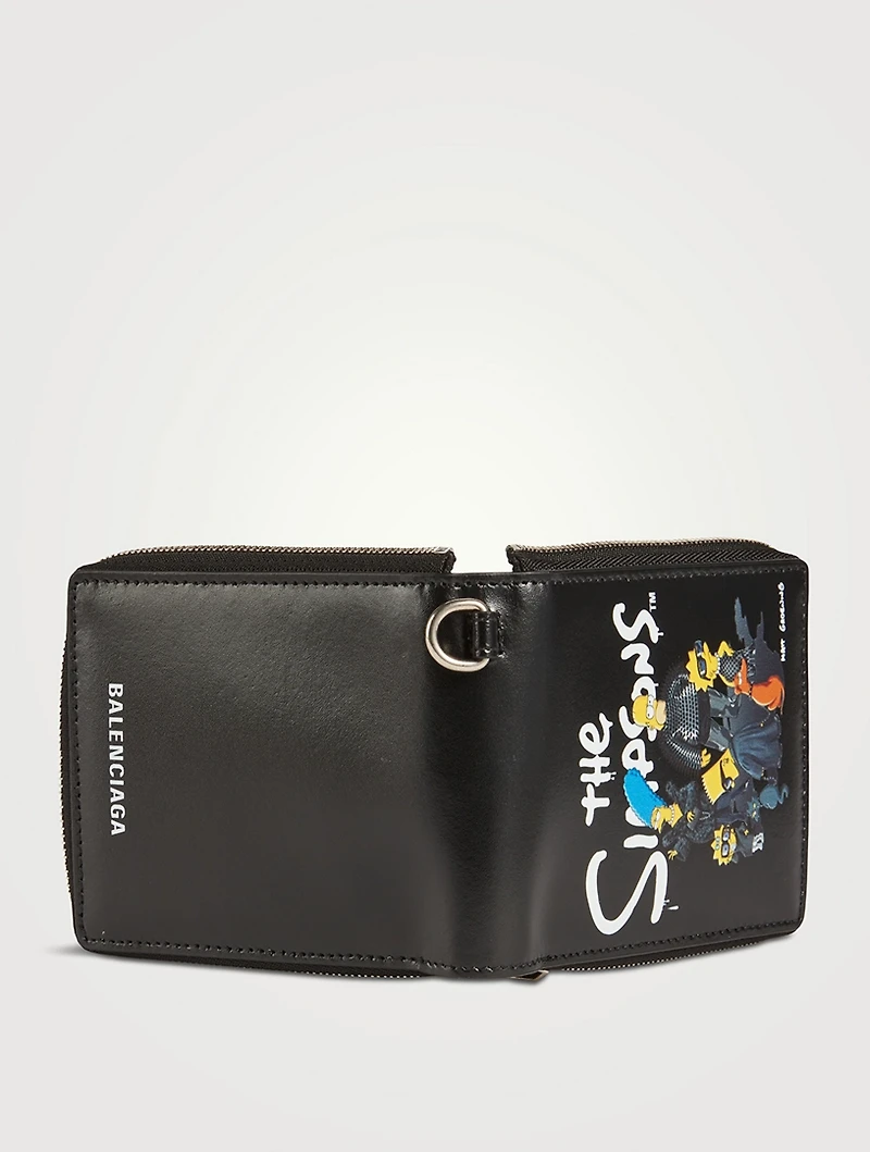 Simpsons Leather Small Wallet With Strap