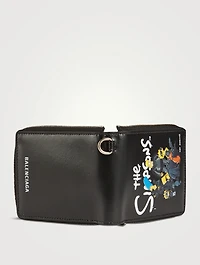 Simpsons Leather Small Wallet With Strap