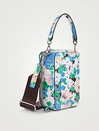 Banner Leather Camera Bag In Floral Print