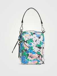 Banner Leather Camera Bag In Floral Print