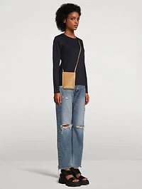 Small Banner Recycled Leather Crossbody Bag