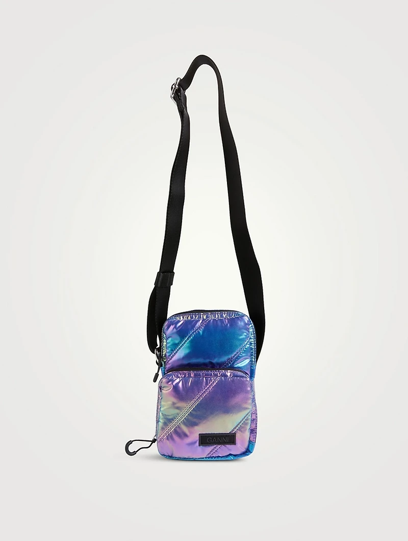 Mini Iridescent Recycled Tech Crossbody Bag