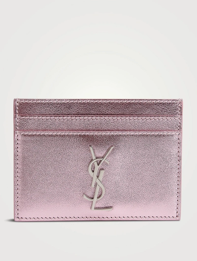 YSL Monogram Metallic Leather Card Holder