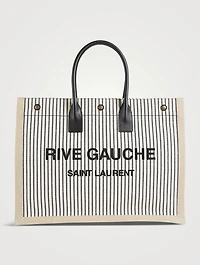 Rive Gauche Canvas Tote Bag In Stripe Print