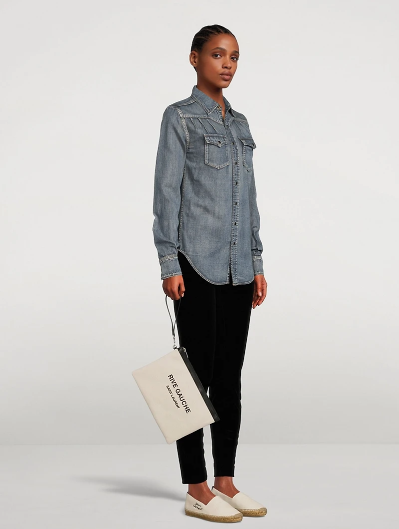 Rive Gauche Canvas Zippered Pouch