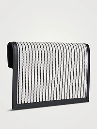 Medium Uptown Canvas Clutch In Stripe Print