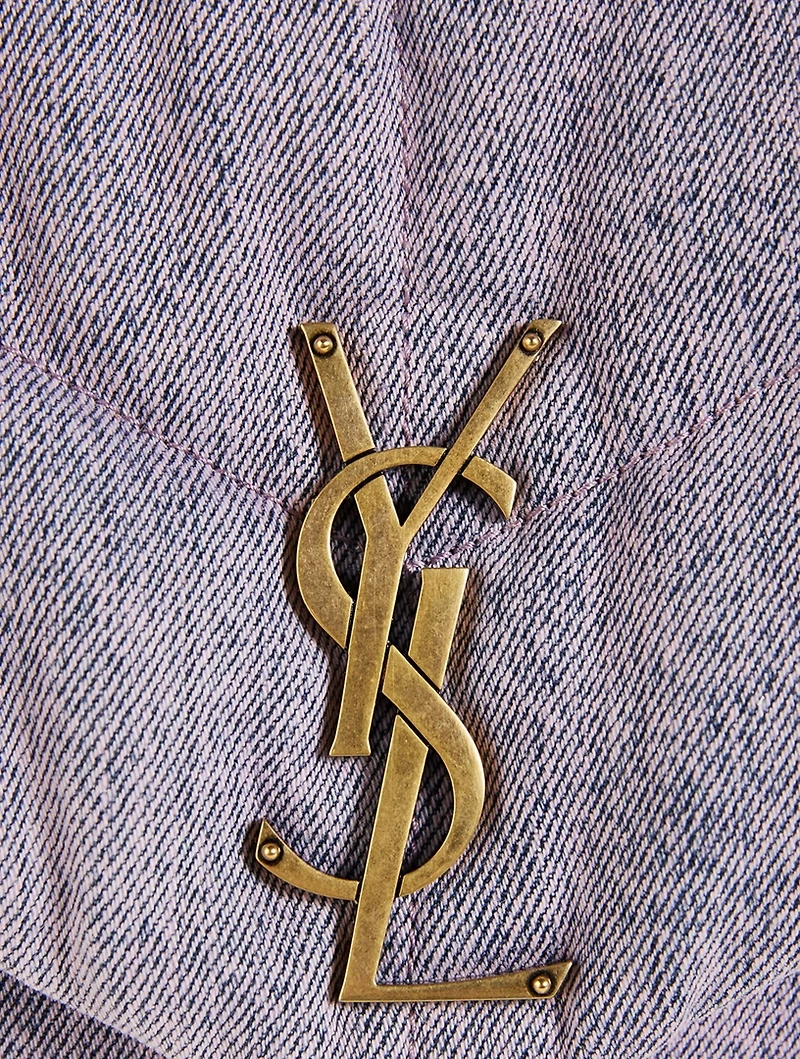 Medium Loulou Puffer YSL Monogram Denim Chain Bag