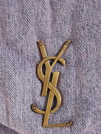 Medium Loulou Puffer YSL Monogram Denim Chain Bag