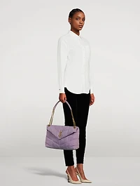 Medium Loulou Puffer YSL Monogram Denim Chain Bag