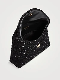 Lou Puffer Sequin Satin Clutch