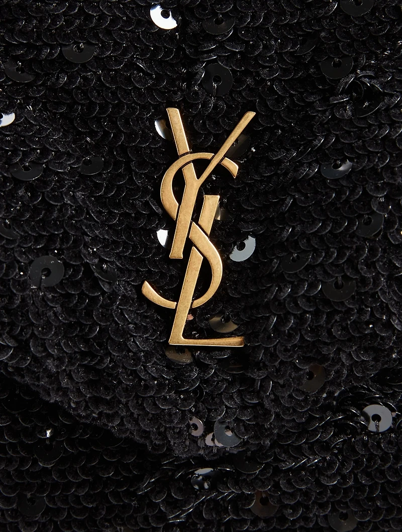Lou Puffer Sequin Satin Clutch