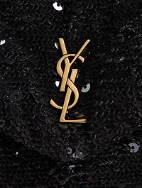 Lou Puffer Sequin Satin Clutch