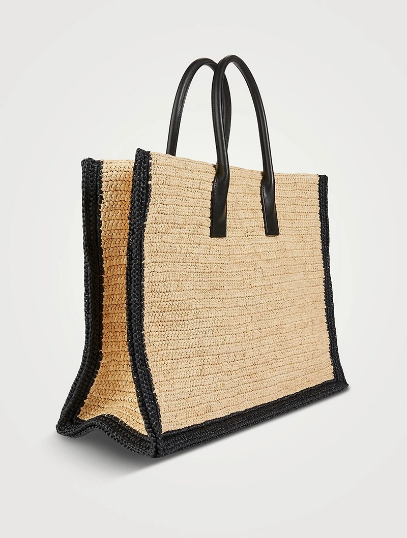 Rive Gauche Raffia Tote Bag