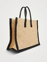 Rive Gauche Raffia Tote Bag