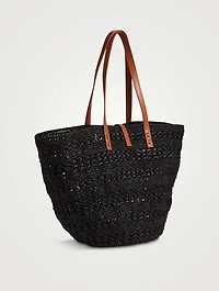 Medium Panier Raffia Tote Bag