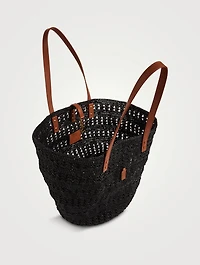 Medium Panier Raffia Tote Bag