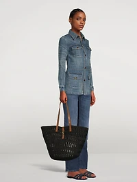 Medium Panier Raffia Tote Bag