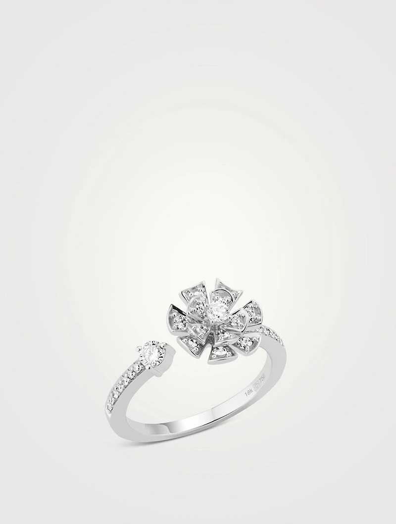 Labyrinth 18K White Gold Ring With Diamonds