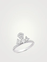 Labyrinth 18K White Gold Ring With Diamonds