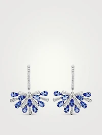 Botanica 18K White Gold Earrings With Diamonds And Blue Tanzanite