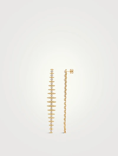 Tribal 18K Gold Earrings With Diamonds