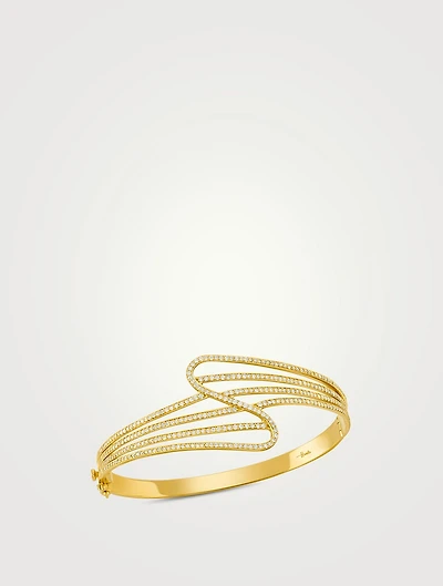 Wave 18K Gold Bracelet With Diamonds