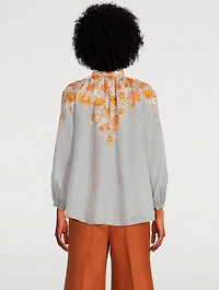 Andie Puff-Sleeve Blouse Floral Print