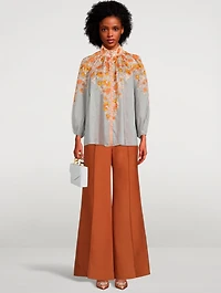 Andie Puff-Sleeve Blouse Floral Print