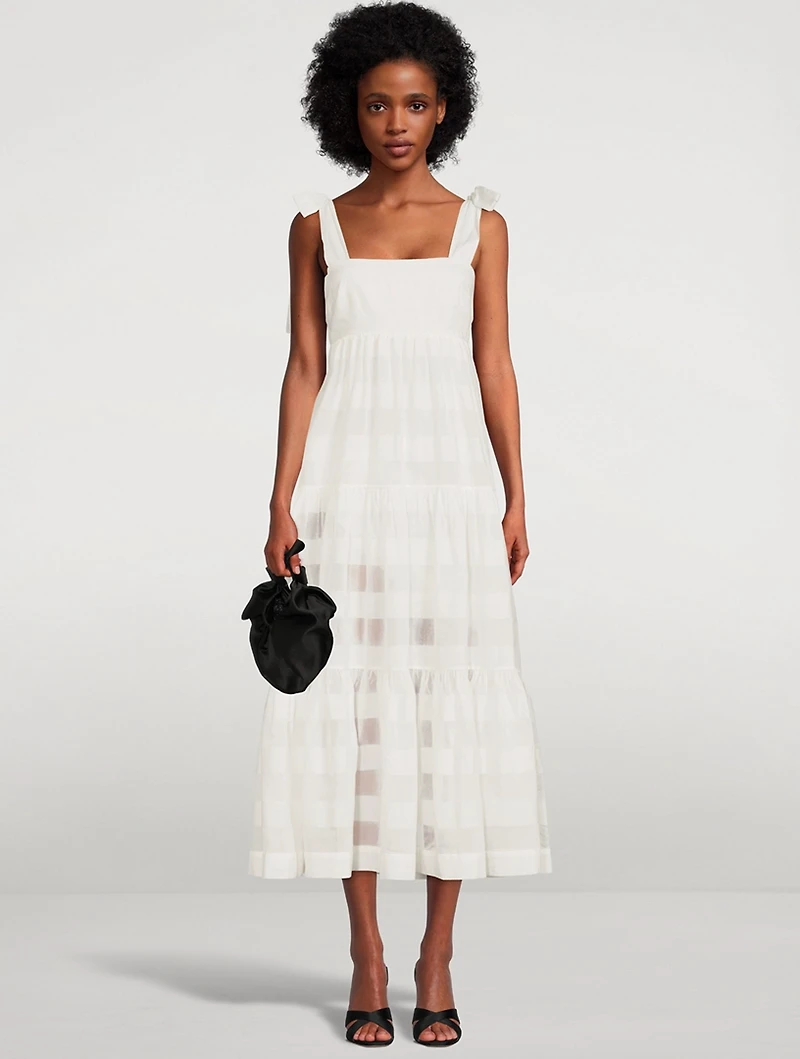 Tie-Shoulder Midi Dress