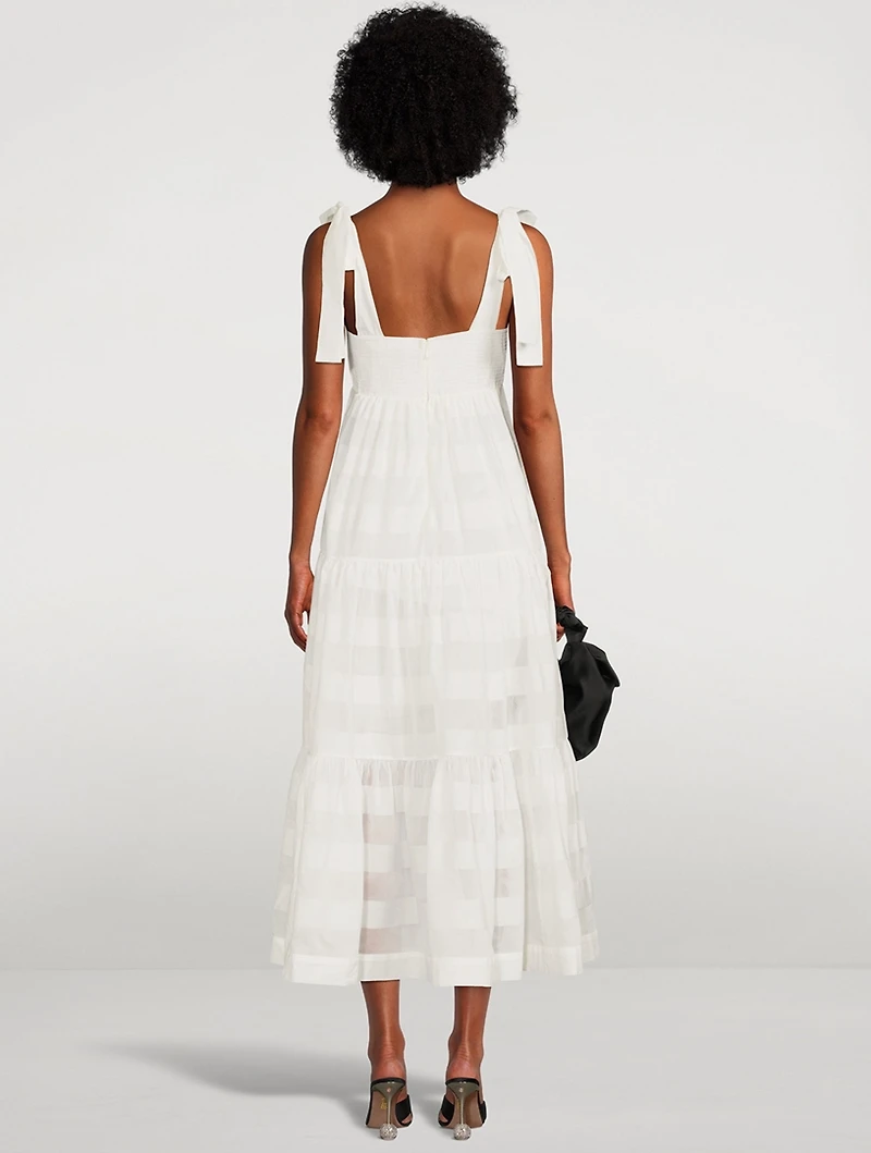 Tie-Shoulder Midi Dress