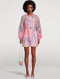 Postcard Mini Dress Floral Print
