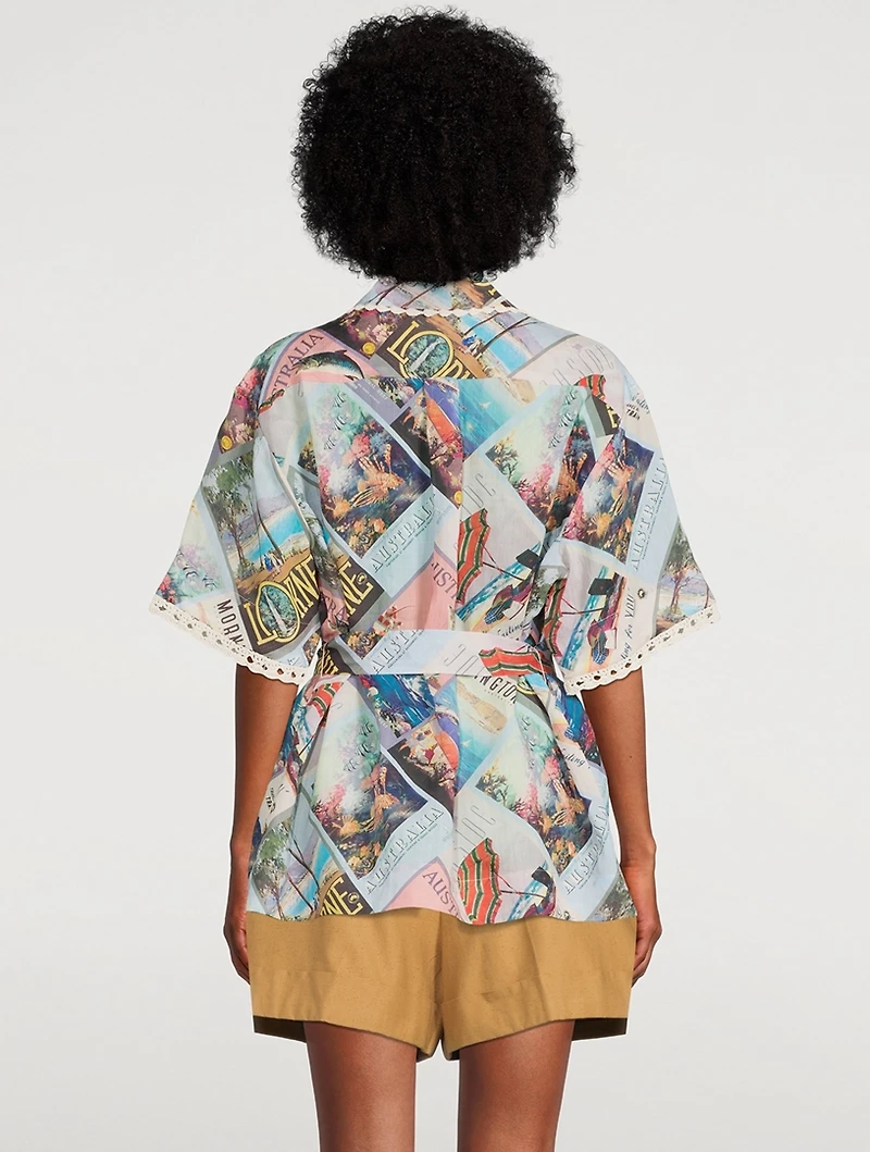 Postcard Oversized Short-Sleeve Shirt