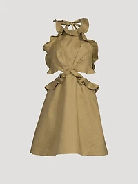 Postcard Ruffled Cut-Out Mini Dress